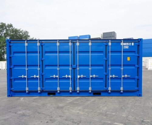 Contenedor de envío de 20′ con apertura lateral IICL6, 602 512-8 Azul
