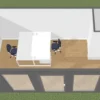Oficina con contenedor de 18 m2 y baño