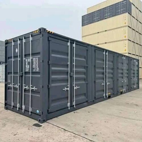 conteneur-40-pieds-hc-portes-laterales.jpg Contenedor High Cube de 40 pies con 4 puertas laterales gris oscuro